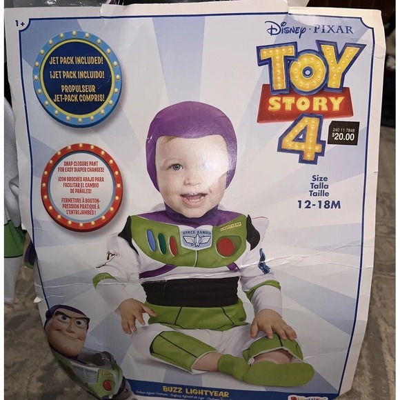 New Disney Baby Pixar Buzz Lightyear Infant Halloween Costume Sz 12M-18M - Picture 2 of 4